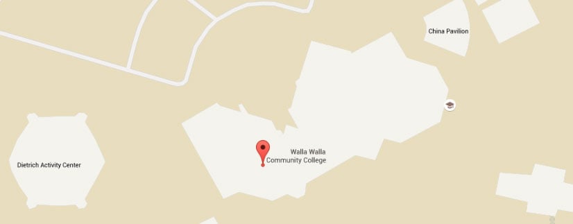 2D aerial view of Walla Walla Community College campus